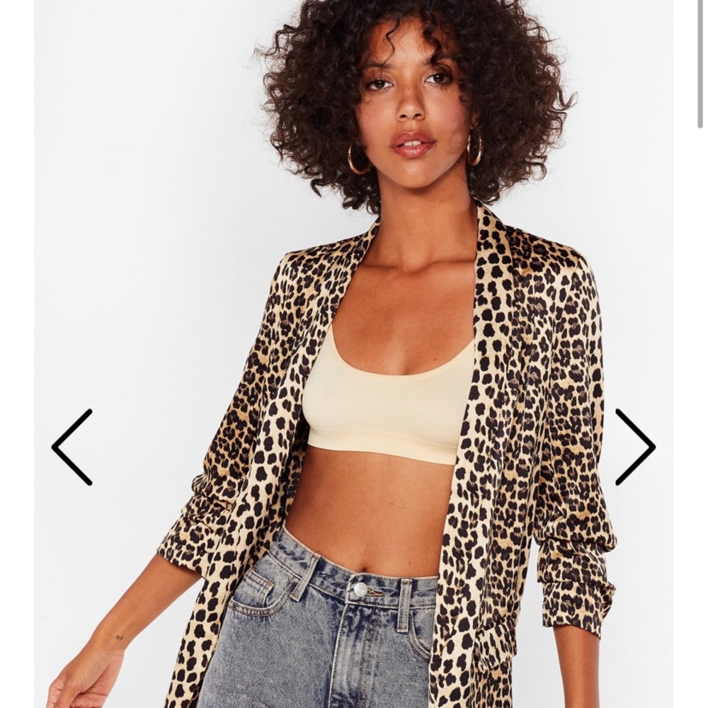 Leopard Blazer with Open Front